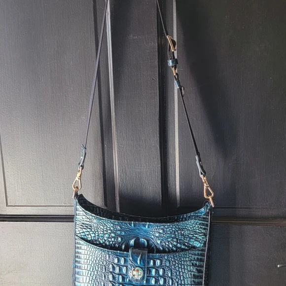 Brahmin Leia Blue Patina Melbourne Crossbody Bag - Picture 2 of 16